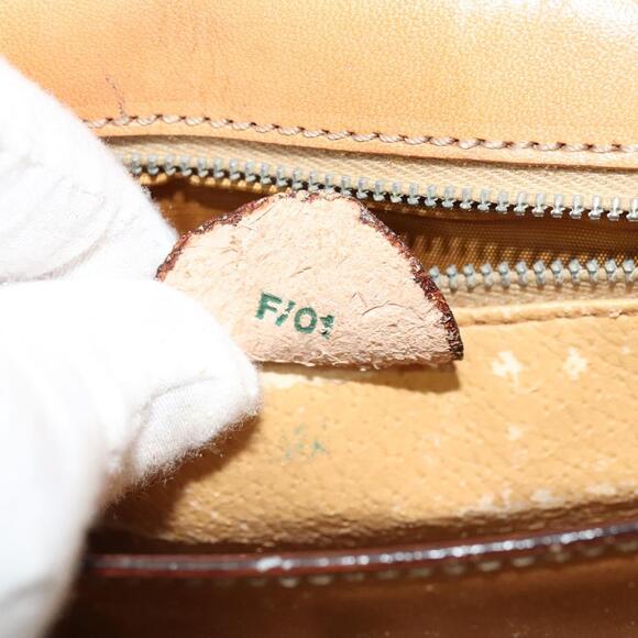 CELINE Macadam Canvas Circle Shoulder Bag Pvc Leather Brown Gold - Picture 13 of 13